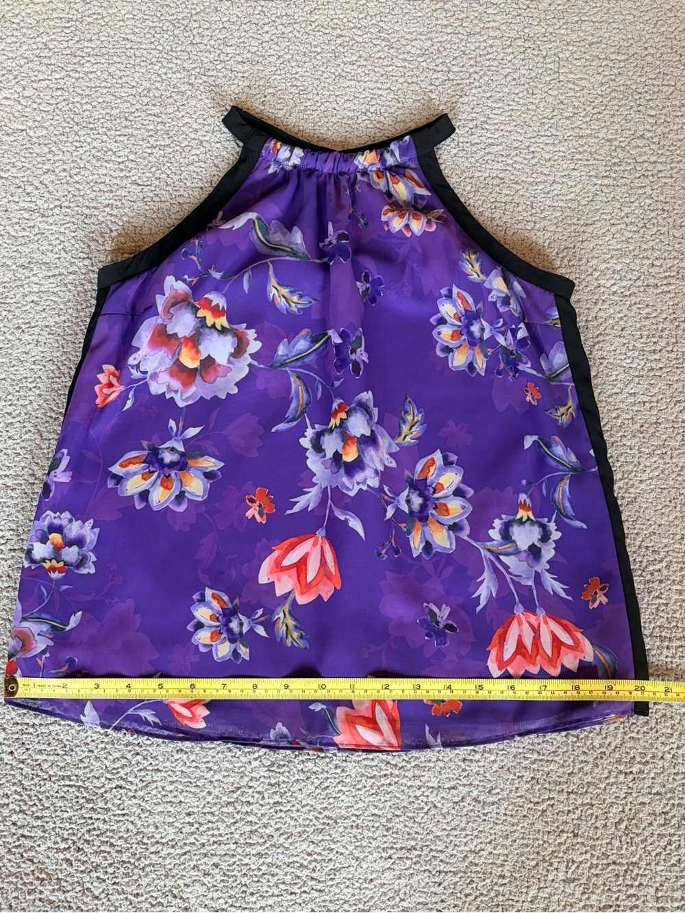 Whimsy Fairy Boho Floral A Line Halter Top Purple Black Size XS - Picture 5 of 9